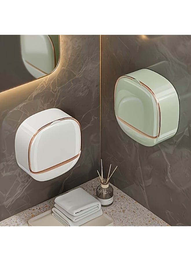 Arabash Luxury Wall-Mounted Soap Dish with Lid & Drainage – Waterproof ABS Soap Holder for Bathroom & Shower - Image 4